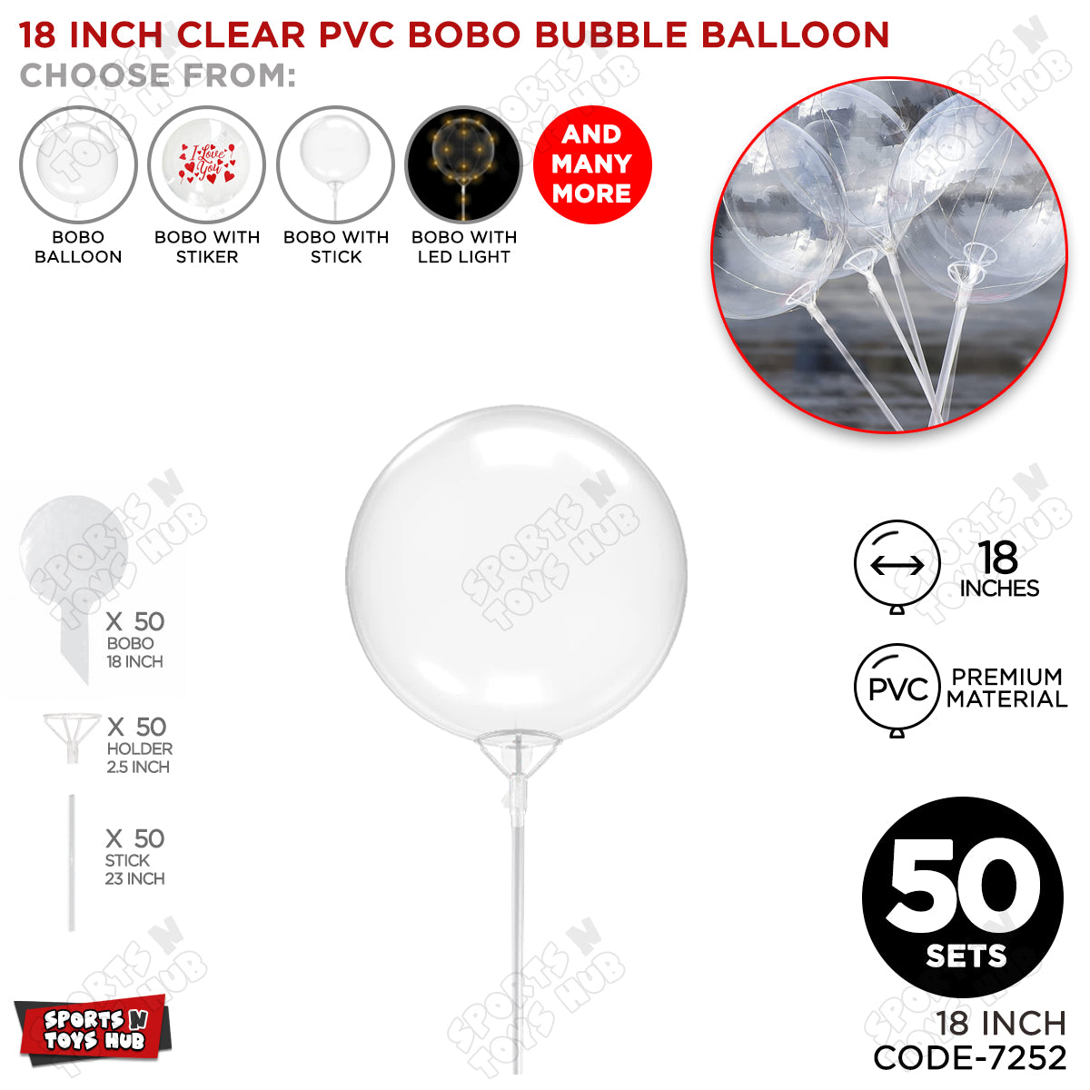 18 Inch BOBO Balloon With Stick