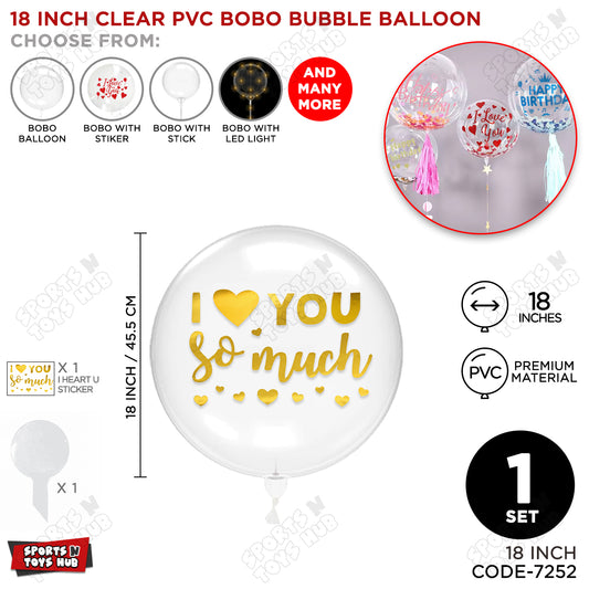 I love You So Much Gold Color Sticker With BOBO Balloon