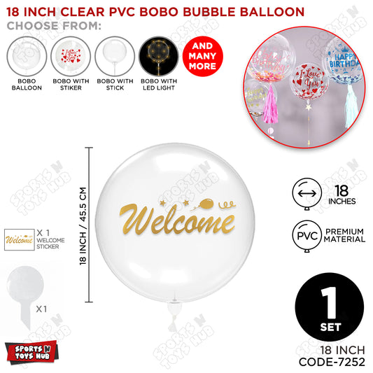 Welcome Gold Color Sticker With BOBO Balloon