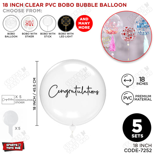 Congratulation Black Color Sticker With BOBO Balloon