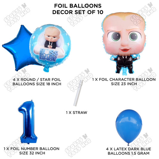 B_o_s_s B@by Pack Of 10 Foil Balloon Set