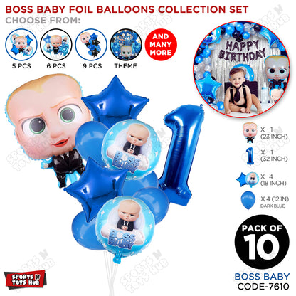 B_o_s_s B@by Pack Of 10 Foil Balloon Set