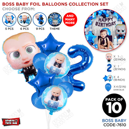B_o_s_s B@by Pack Of 10 Foil Balloon Set