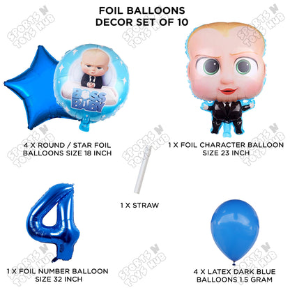 B_o_s_s B@by Pack Of 10 Foil Balloon Set