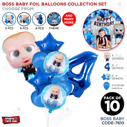 B_o_s_s B@by Pack Of 10 Foil Balloon Set