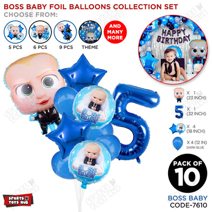 B_o_s_s B@by Pack Of 10 Foil Balloon Set
