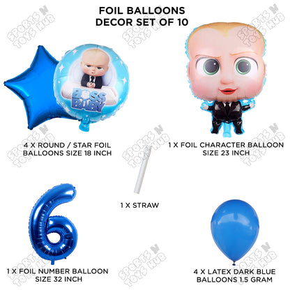 B_o_s_s B@by Pack Of 10 Foil Balloon Set