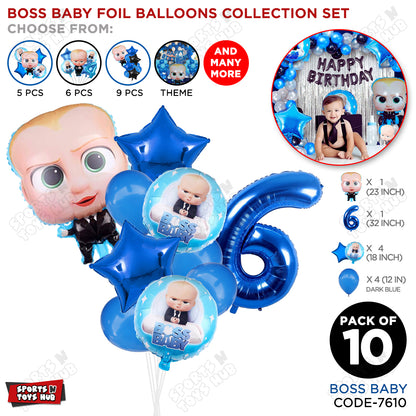B_o_s_s B@by Pack Of 10 Foil Balloon Set