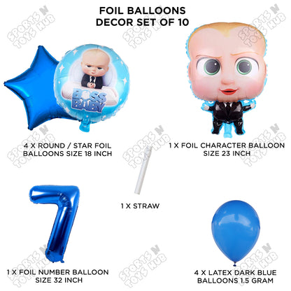 B_o_s_s B@by Pack Of 10 Foil Balloon Set