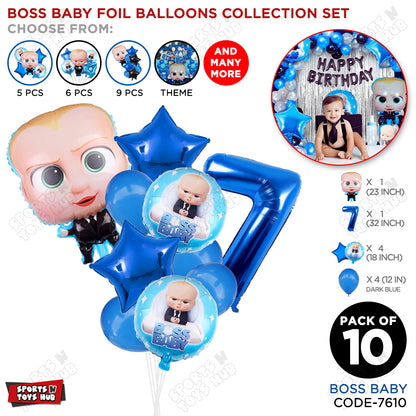 B_o_s_s B@by Pack Of 10 Foil Balloon Set