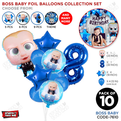 B_o_s_s B@by Pack Of 10 Foil Balloon Set