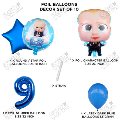 B_o_s_s B@by Pack Of 10 Foil Balloon Set