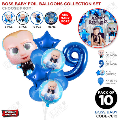B_o_s_s B@by Pack Of 10 Foil Balloon Set