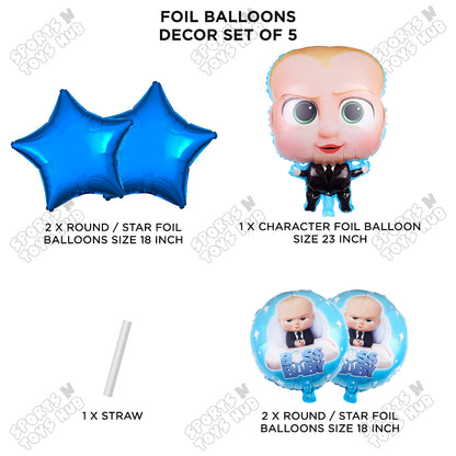 B_o_s_s B@by Foil Balloon Set -  Pack Of 5