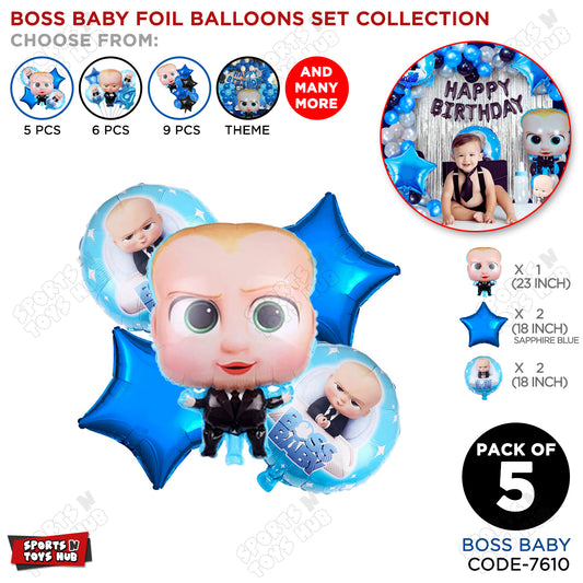 B_o_s_s B@by Foil Balloon Set -  Pack Of 5
