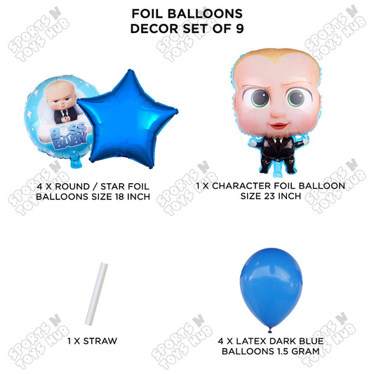 B_o_s_s B@by Pack Of 9 Foil Balloon Set
