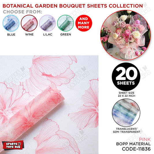 Botanical Garden Floral Wrapping Paper Sheet – Elegant Flower Bouquet Gift Wrapping Paper for Florists, Wedding, Birthday & Luxury Packaging Decoration
