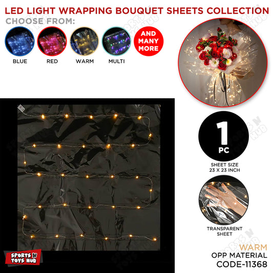 LED Light Bouquet Wrapping Sheet – Transparent Cellophane Sheet for Flower Arrangements & Gift Wrapping