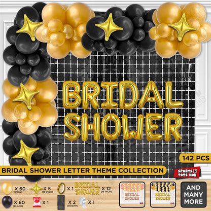 Bridal Shower Foil Letters Theme Collection - Gold & Black