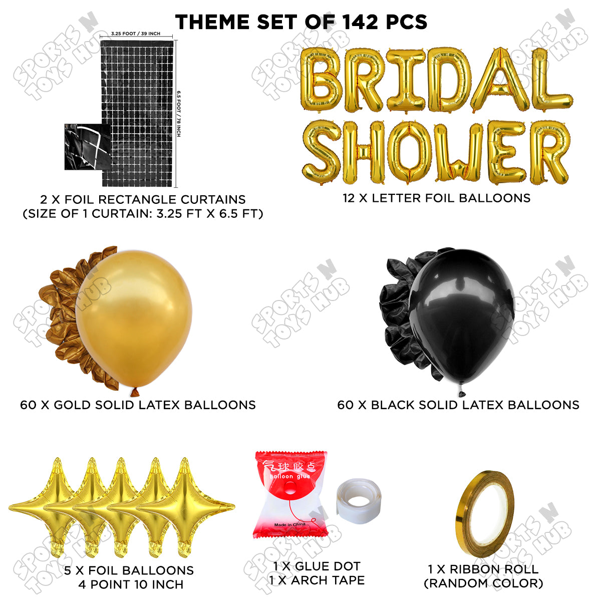 Bridal Shower Foil Letters Theme Collection - Gold & Black