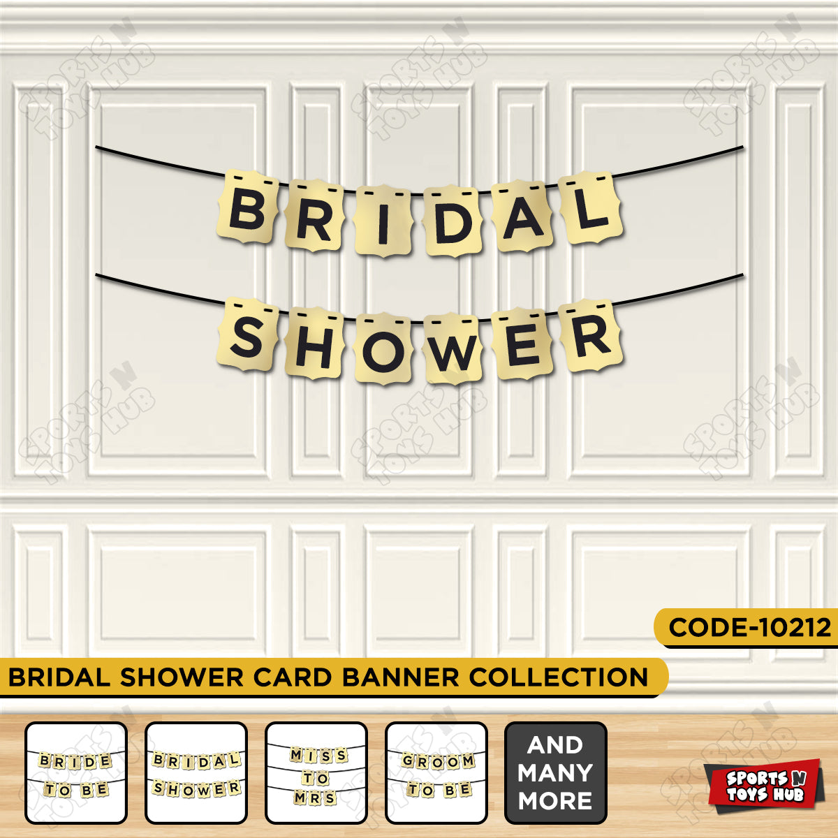 Bridal Shower Shiny Gold Card Banner