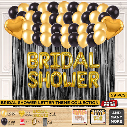 Bridal Shower Foil Letters Theme Collection - Gold & Black