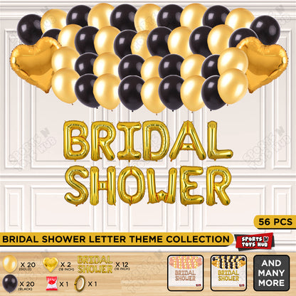Bridal Shower Foil Letters Theme Collection - Gold & Black