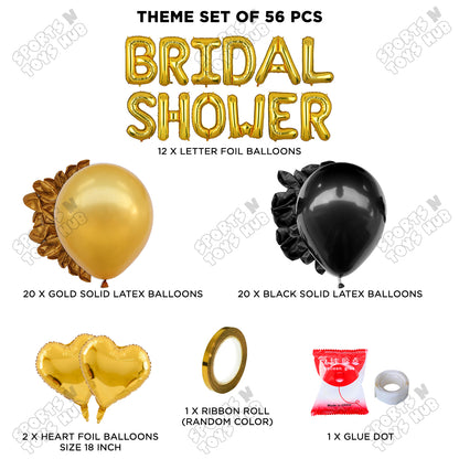 Bridal Shower Foil Letters Theme Collection - Gold & Black