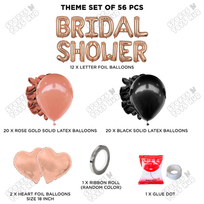 Bridal Shower Foil Letters Theme Collection - Rose Gold & Black