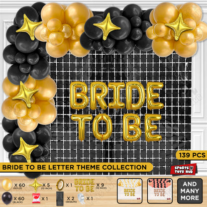 Bride To Be Foil Letters Theme Collection - Black & Gold