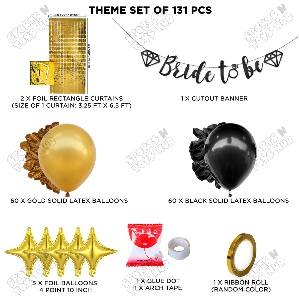 Bride To Be Cursive Banner Theme Collection -  Black & Gold