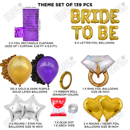 Bride To Be Foil Letters Theme Collection - Dark Purple & Gold