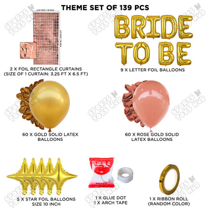 Bride To Be Foil Letters Theme Collection - Gold & Rose Gold