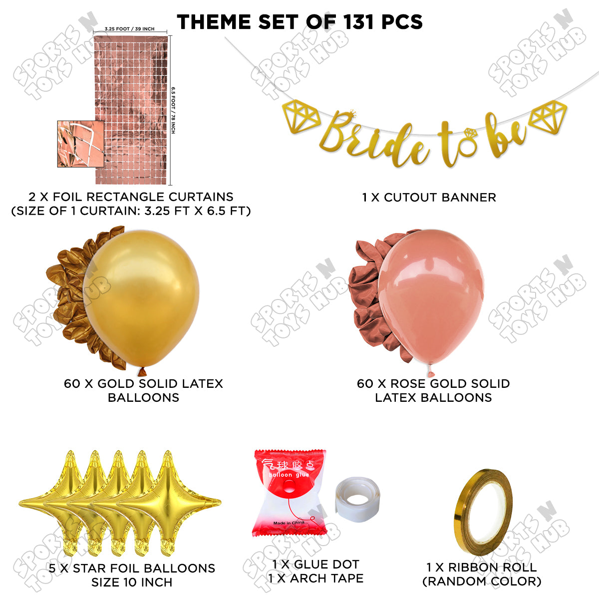 Bride To Be Cursive Banner Theme Collection - Gold & Rose Gold