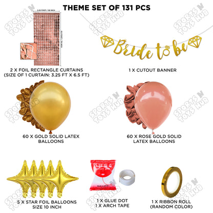 Bride To Be Cursive Banner Theme Collection - Gold & Rose Gold