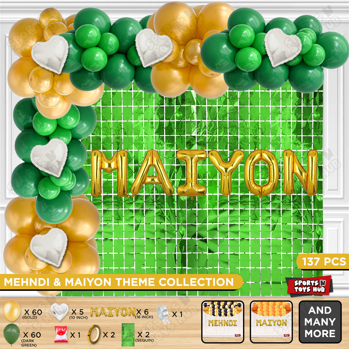 Maiyon Foil Letter Theme Collection - Gold & Green