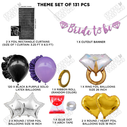 Bride To Be Cursive Banner Theme Collection - Purple & Black
