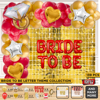 Bride To Be Foil Letters Theme Collection - Red & Gold