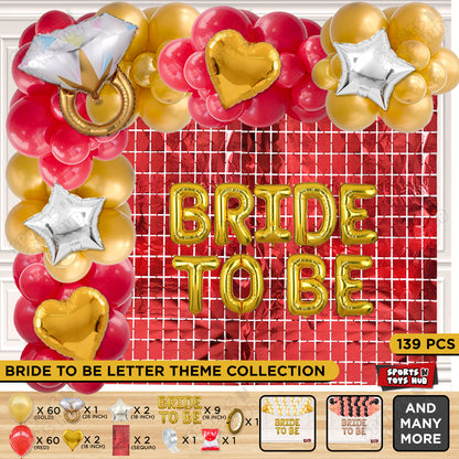 Bride To Be Foil Letters Theme Collection - Gold & Red
