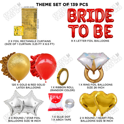 Bride To Be Foil Letters Theme Collection - Red & Gold