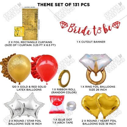 Bride To Be Cursive Banner Theme Collection - Red & Gold