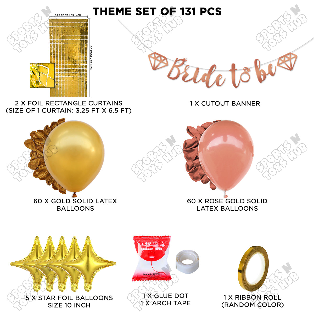 Bride To Be Cursive Banner Theme Collection -  Rose Gold & Gold