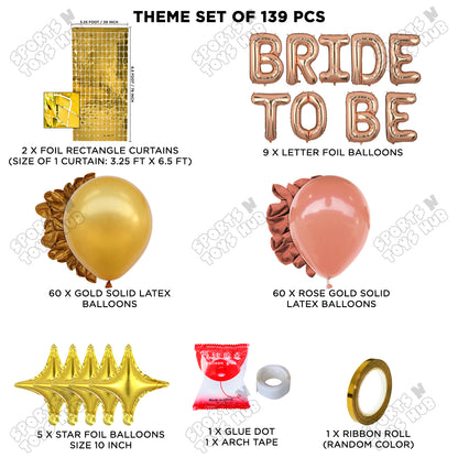 Bride To Be Foil Letters Theme Collection - Rose Gold & Gold