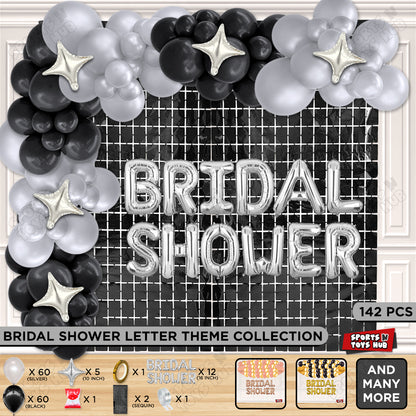Bridal Shower Foil Letters Theme Collection - Silver & Black