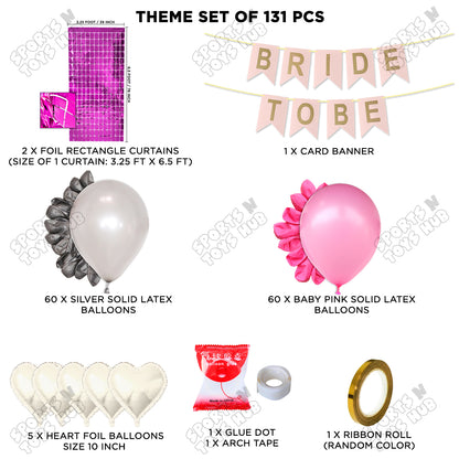 Bride To Be Card Banner Theme Collection - Silver & Pink