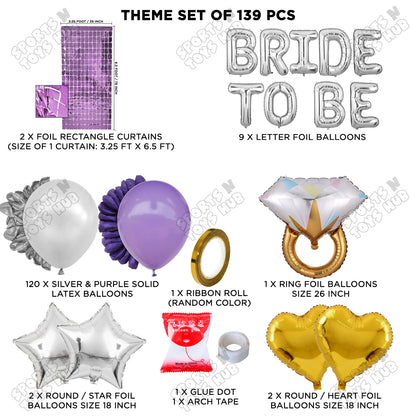 Bride To Be Foil Letters Theme Collection - Silver & Purple