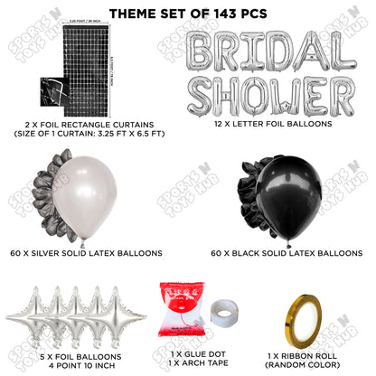 Bridal Shower Foil Letters Theme Collection - Silver & Black