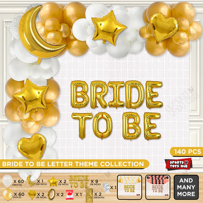 Bride To Be Foil Letters Theme Collection - White & Gold