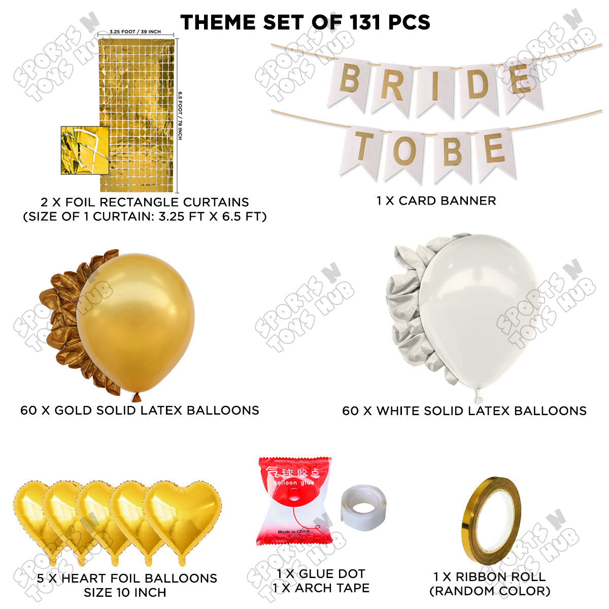 Bride To Be Card Banner Theme Collection - White & Gold