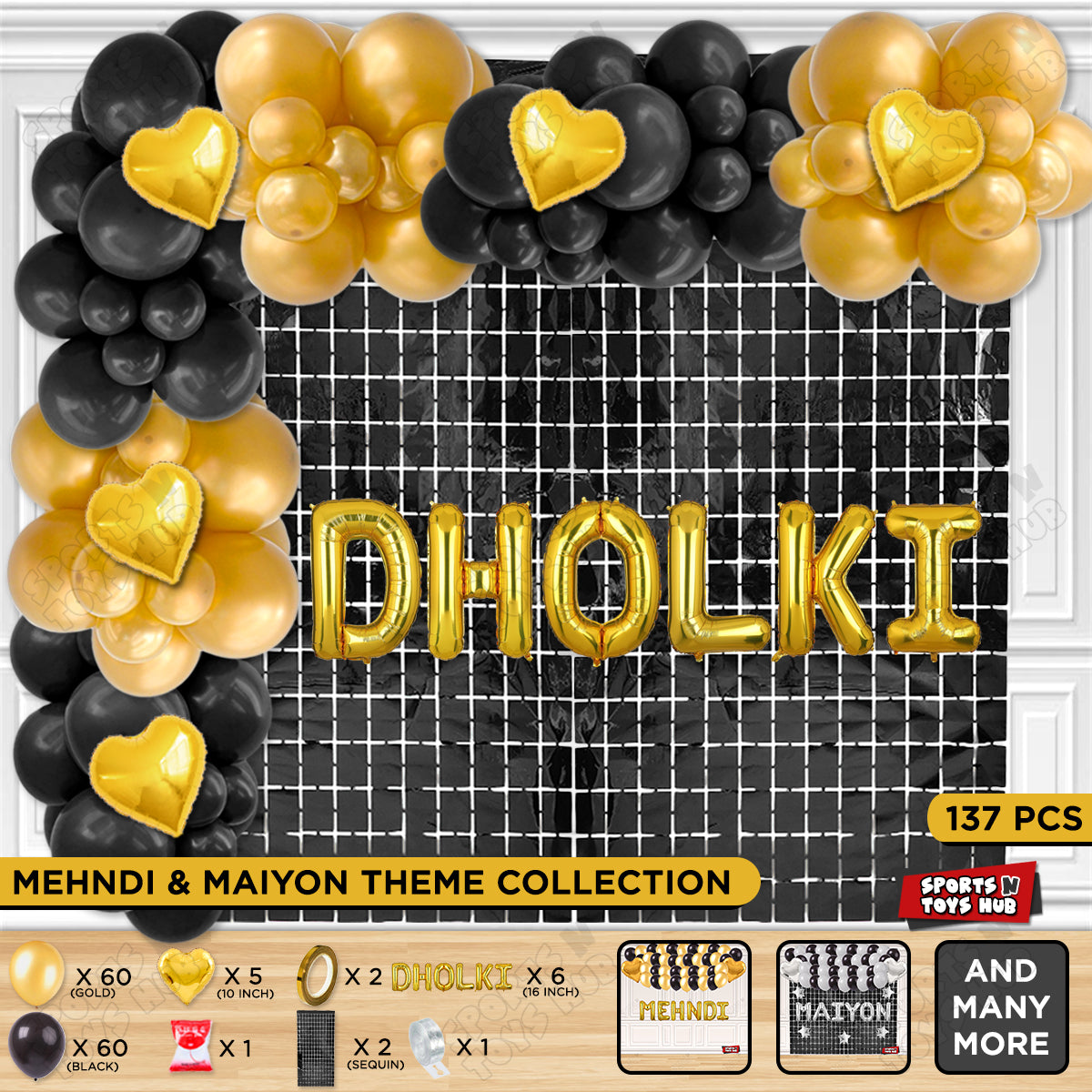 Dholki Foil Letter Theme Collection - Gold
